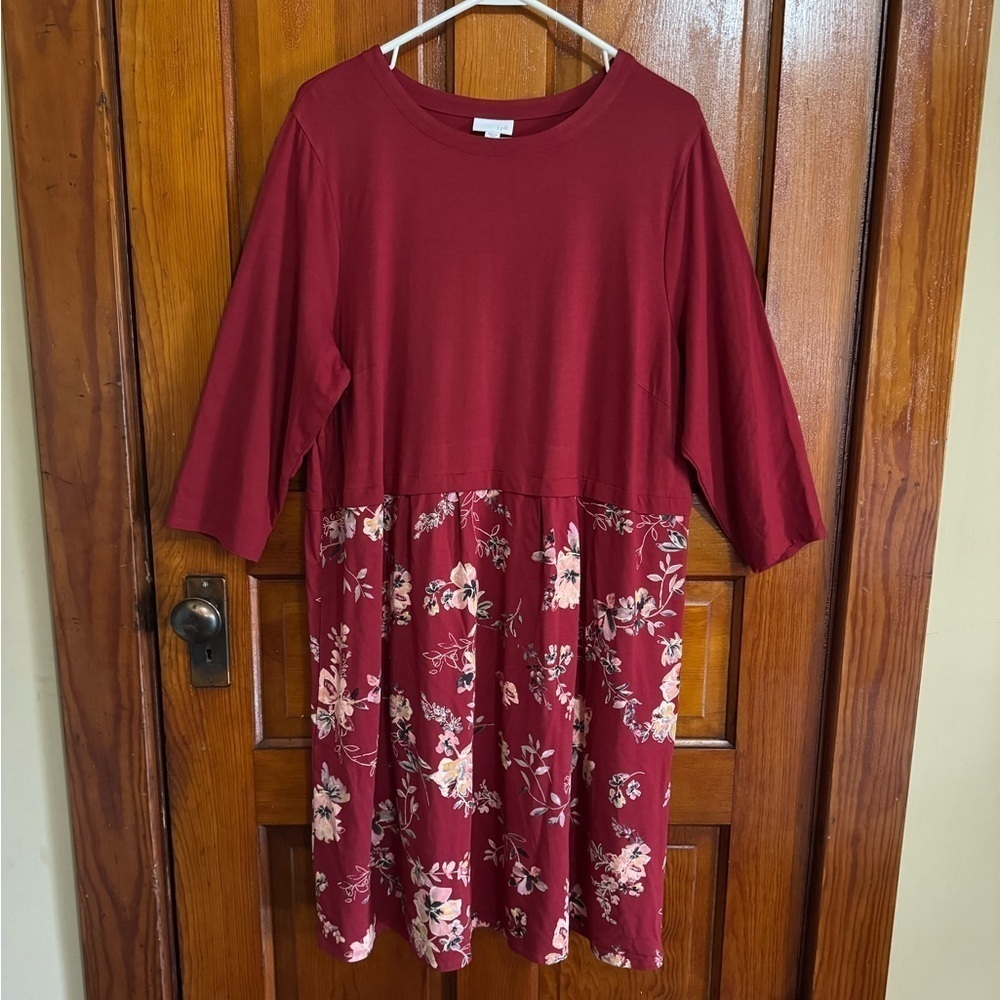 J.Jill Floral Cotton/Modal Blend Dress Size 2X